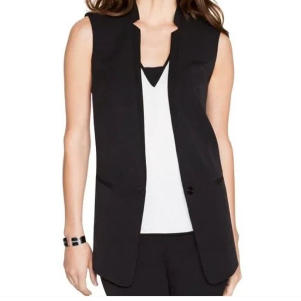 White House Black Market Black Sleeveless Vest